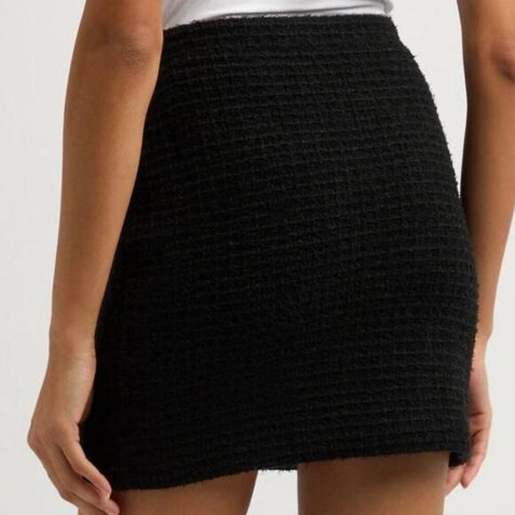 Self-Portrait Black Tweed Metallic Mini Skirt NWT Size L - Picture 3 of 5